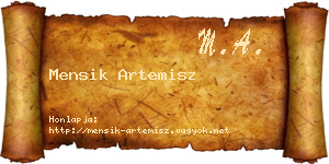 Mensik Artemisz névjegykártya